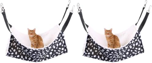 AKIRO for Kitten Cat Cage Cage Hammock, Hanging Bed Round Dot Tower Zebra by AKIRO