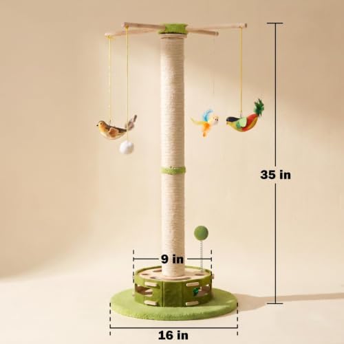 Tall Cat Scratching Post with Cat Puzzle Toys, Interactive Cat Toys - Image 7