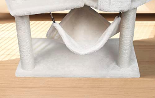 YUNIQUE 39.4'' Cat Tree with Cat Condo and Big Hammock - Image 7