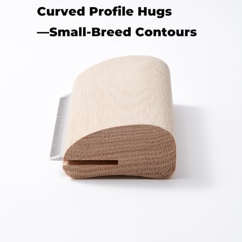 French Bulldog Brush for Shedding, Palm-Grip Wooden Grooming Comb - Image 7