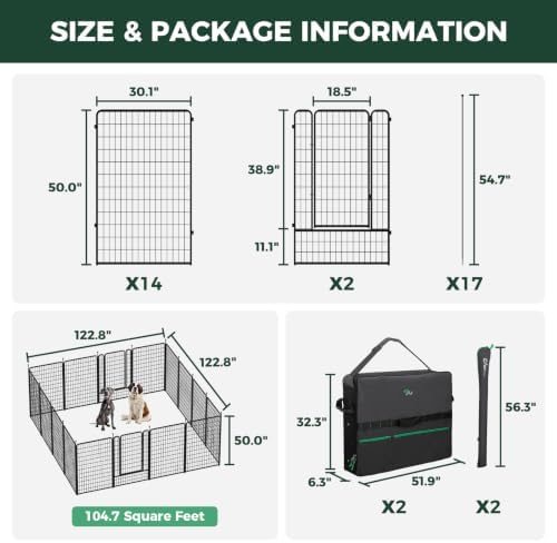 FXW Rollick Dog Playpen with Storage Bags, 16 Panels - Image 7