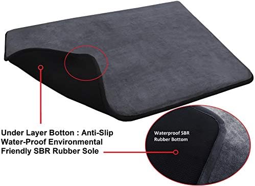 42''x28'' Comfort MicroPlush Gray Luxurious Memory Foam Waterproof Anti Slip - Image 4
