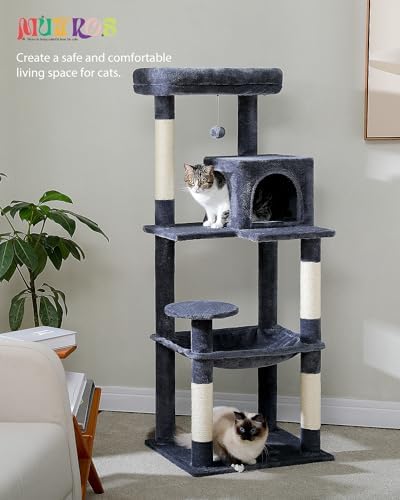 MUTTROS Cat Tree, 56.3" Multi-Level Cat Tower - Image 7