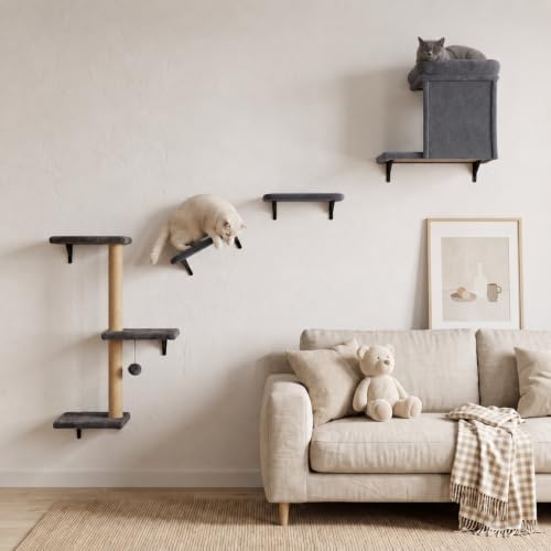 Cat Climbing Wall Systems with Scratching Post & Massager Groomer - Image 6