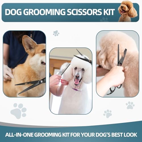 7-Inch Dog Grooming Scissors Set, 4-in-1 Pet Shears Kit - Image 6