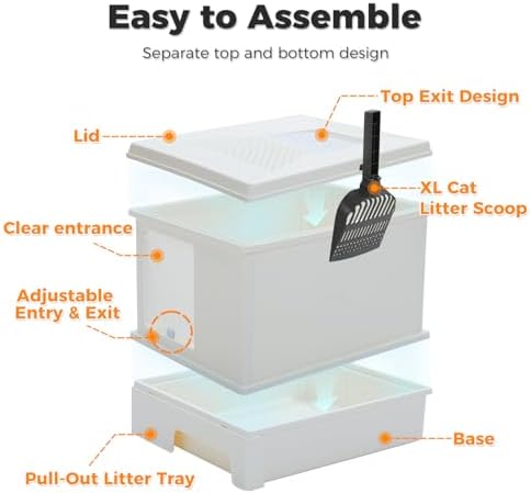 MUTTROS 2 Pack, Enclosed Cat Litter Box - Image 7
