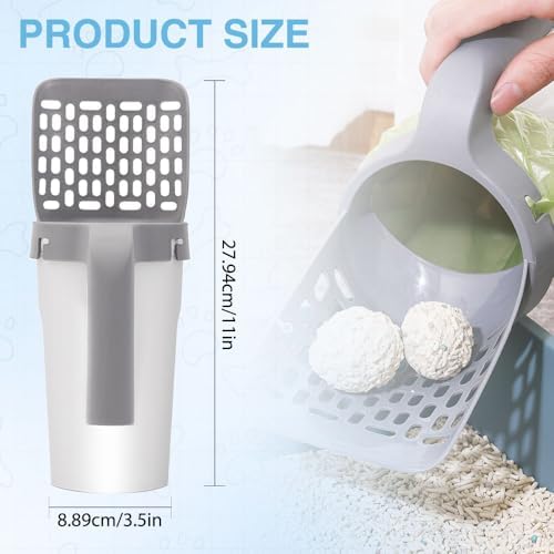 HISKI Cat Litter Scooper with Trash Container, Portable Litter Scoop Holder - Image 7