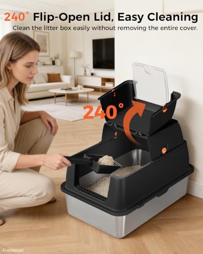 GTPLAYER XXL Stainless Steel Cat Litter Box - Image 7