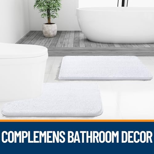 OLANLY Toilet Rugs U-Shaped 20x20, Soft Absorbent Chenille Contour Rugs - Image 7