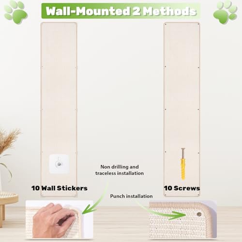 Uranshin Natural Sisal Cat Wall Climbing Carpet, Wall Scratcher Mat Pad - Image 7