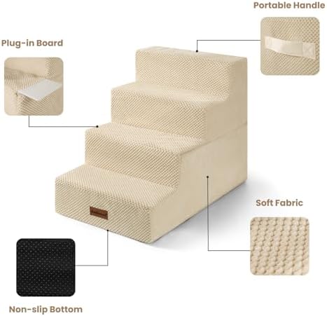 Aodisman Dog Steps for Bed & Couch, 18.5" H 4-Step Pet Stairs for Small Dogs - Image 7