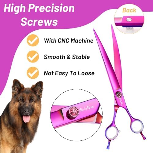 8in 30° Curved Dog Grooming Scissors, VG10 Steel Professional Pet Shears - Image 7