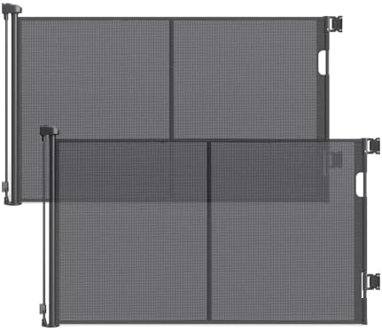 2 Pack 60" Wide Reinforced Retractable Baby Gates, Prevent Crawling Under by BabyPetSafetyGate