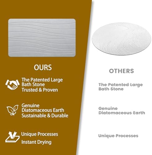 Extra Large Stone Bath Mat, Super Absorbent Diatomite Stone Mats - Image 6