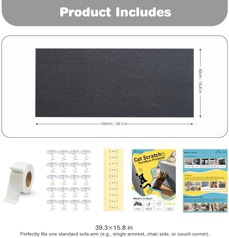 Cat Scratch Furniture Protector: 39.3"x15.8" High Self-Adhesive - Image 7