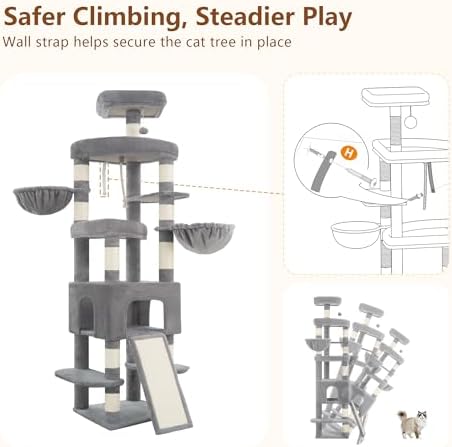 Heybly Cat Tree, 82.7″ Extra Tall Cat Tower - Image 7