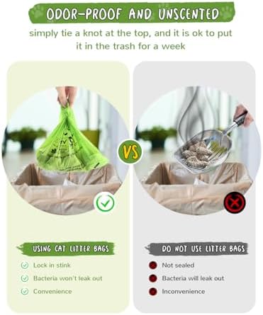 Cat Litter Bags for Poop Biodegradable Cat Waste Disposal Bag Leakproof Durable - Image 6