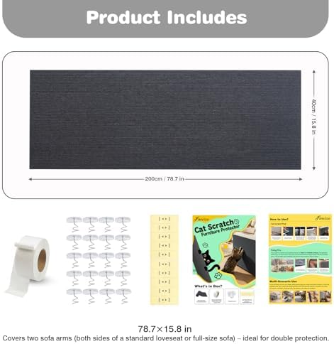 Cat Scratch Furniture Protector: 78.7"x15.8" High Self-Adhesive - Image 7