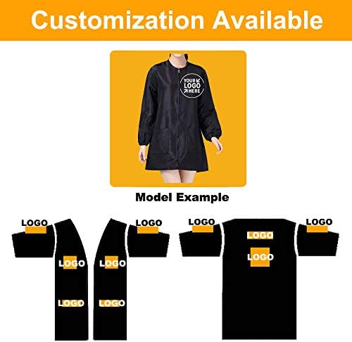 TOPTIE Salon Jacket with Long Sleeve, Unisex Satin Grooming Smock - Image 6