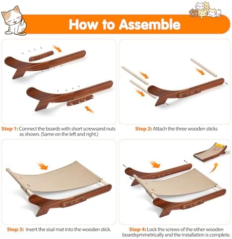 Sisal Cat Scratcher Bed, Natural Solid Wood Scratch Lounger, No Mess Scratching - Image 7