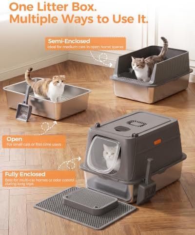 GTPLAYER XL Stainless Steel Cat Litter Box - Image 7