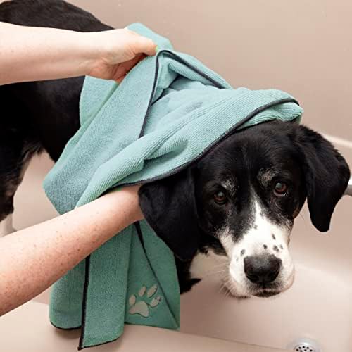 Ritz Embroidered Microfiber Pet Towel, Paw Spa Blue, 2 Towel Set - Image 5