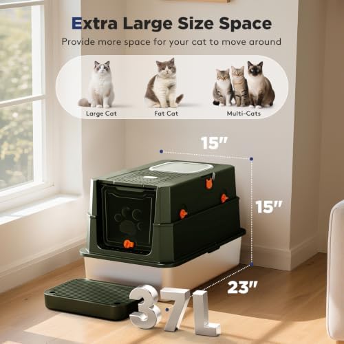 FURTIME Stainless Steel Litter Box - Image 7