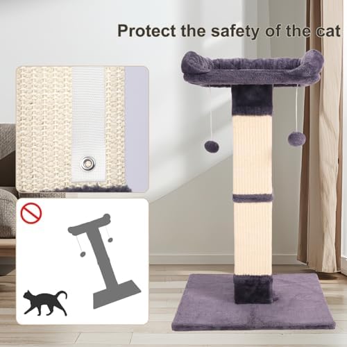 34" Cat Scratching Post for Indoor Cats, Sisal Cat Scratcher - Image 7