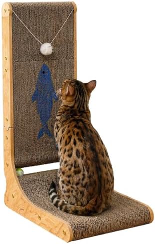 Cat Scratcher, 26.8 Inch L Shape Cat Scratch Pad Wall Mounted - Image 6