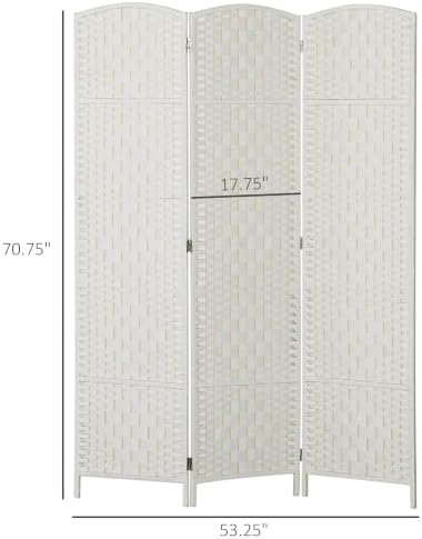 HOMCOM Room Divider 3-Panel, 6FT-Tall Folding Privacy Screen - Image 7
