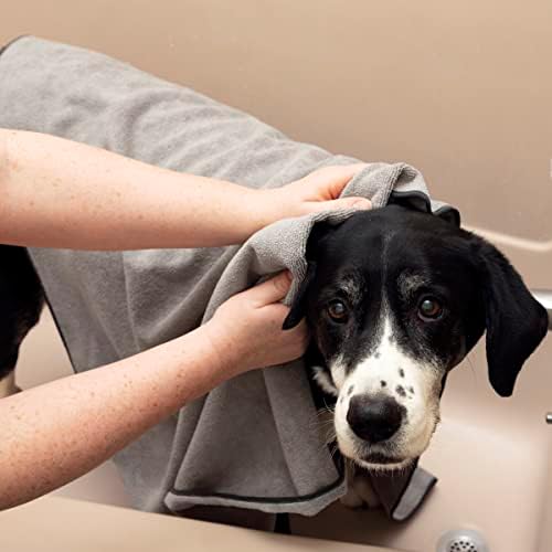 Ritz Embroidered Microfiber Pet Towel, Paw Spa Gray, 2 Towel Set - Image 5
