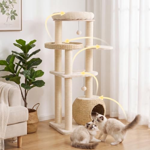 NUNU LAB 53’’ Modern Cat Tree for Large Cats, Cat Tree Tower - Image 7