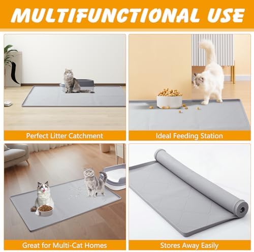 Large Cat Litter Mat 40x22 in, Waterproof Silicone - Image 6