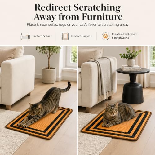 Cat Scratcher Mat, Natural Sisal Cat Scratch Pad - Image 7