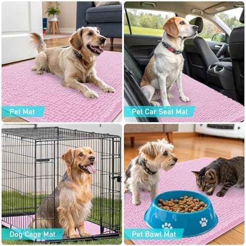 OLANLY Dog Door Mat for Muddy Paws 70x32, Super Absorbent Chenille Mud Mat - Image 7
