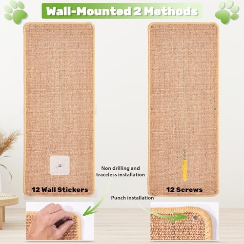 Uranshin Natural Sisal Cat Wall Climbing Carpet, Wall Scratcher Mat Pad - Image 7