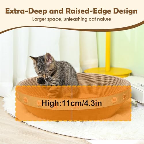 Large Cat Scratcher Bed, 16.9" x 16.9" x 3.9" Cat Scratch Cardboard - Image 7