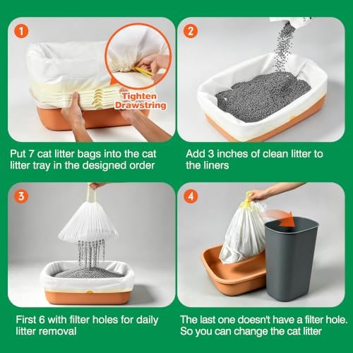 ADDPETS Sifting Litter Box Liners 28 Count, Precision Holes, Quick Clean - Image 6