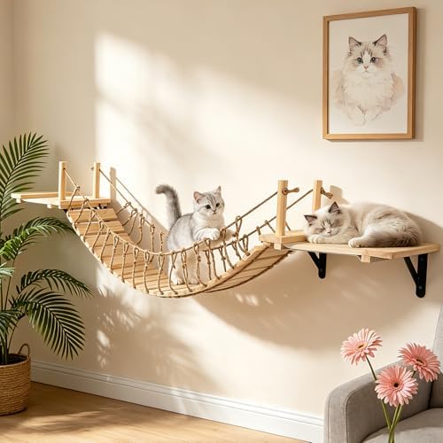 Cat Wall Shelves, Wall Mounted Cat Climber Set - Image 7