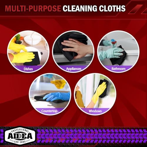 AIDEA Microfiber Cleaning Cloth Black, Microfiber Towels - Image 7