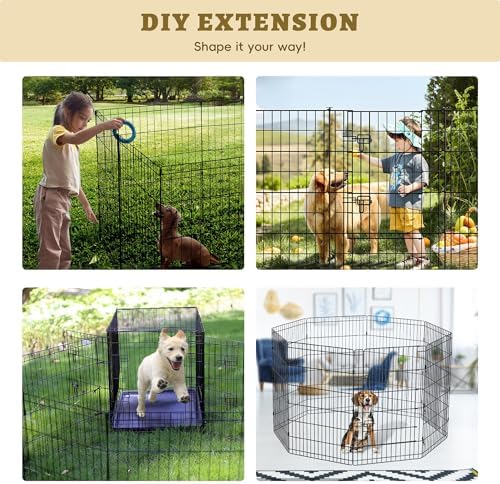 Black Epoxy Dog Exercise Pen – 8-Panel Foldable Metal Playpen - Image 7