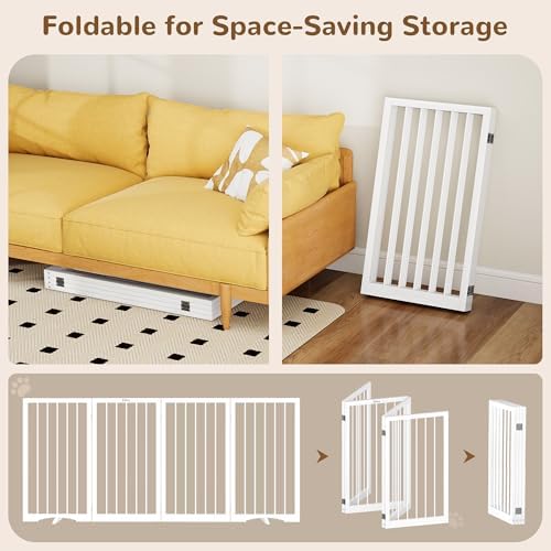 32" Extra Tall Free Standing Dog Gate Indoor, Foldable Pet Gate - Image 6
