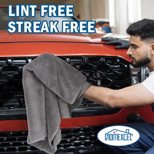 HOMEXCEL Professional Large Microfiber Car Drying Towels 8 Pack - Image 7