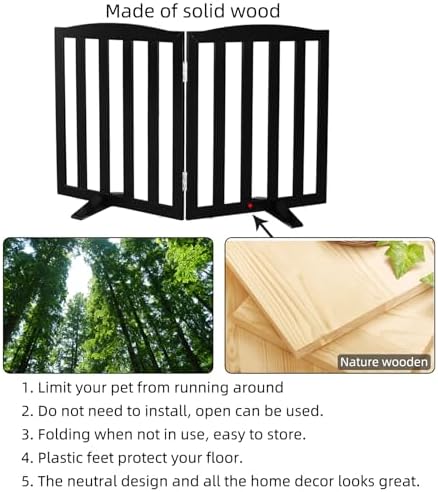 Freestanding Dog Gate Indoor, Doggie Gate Foldable Pet Gates - Image 6