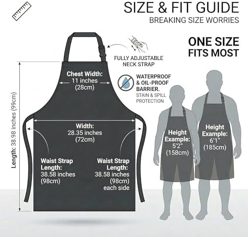 Homsolver 2 Pack Waterproof Dishwasher Rubber Adjustable Apron - Image 6