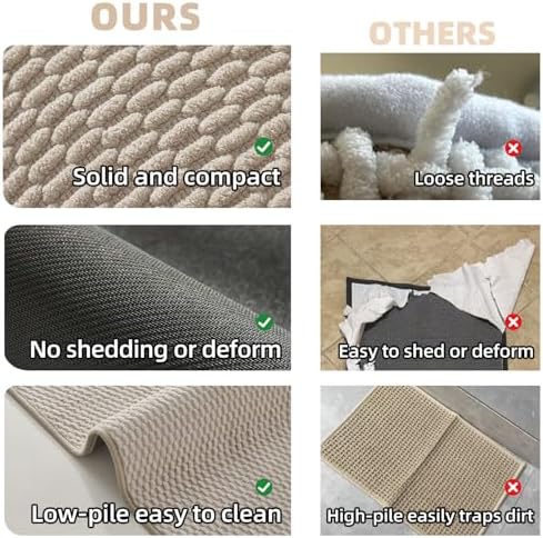 TYUU Bathroom Rugs Non Slip Washable, Super Absorbent Thin Bath Mat Quick Dry - Image 6