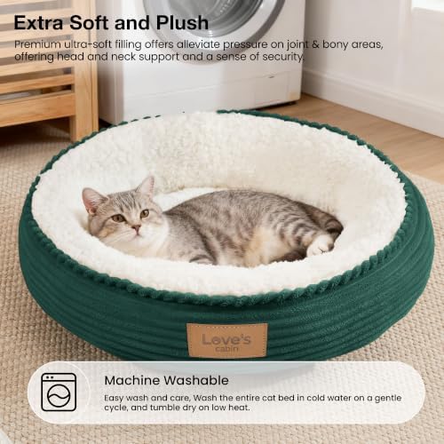Love's cabin Round Donut Cat and Dog Cushion Bed, 20in Pet Bed - Image 7