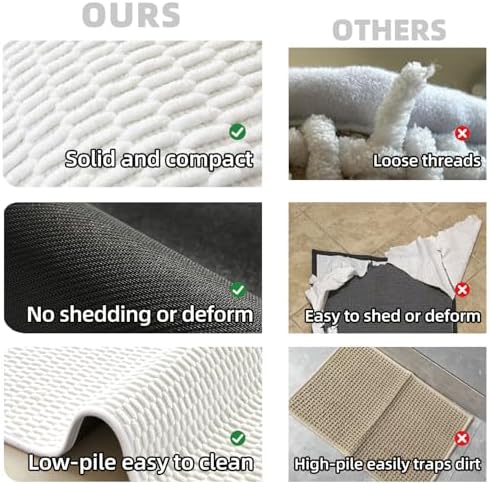 TYUU Bathroom Runner Rug, Long Bath Mat Washable Thin Quick Dry Low Pile - Image 6