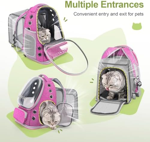 Cawypety Expandable Cat Backpack Large Space Cat Bubble Backpack Carrier - Image 7