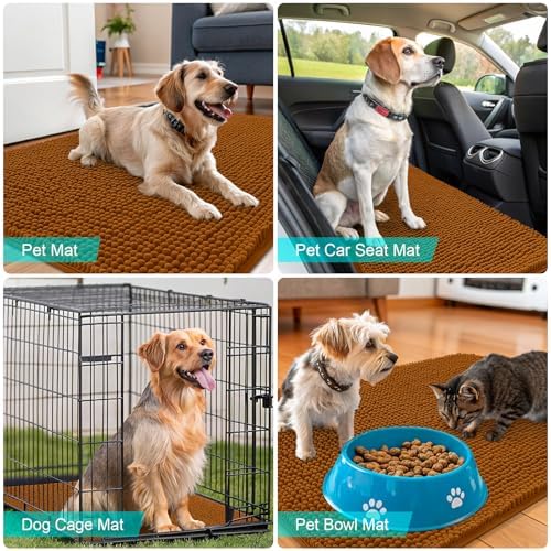 OLANLY Dog Door Mat for Muddy Paws 30x20, Super Absorbent Chenille Mud Mat - Image 7